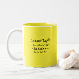 Tasse 2 Couleurs Je suis le Seigneur qui vous guérit Biblique Jaune
