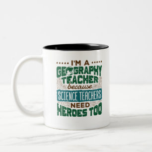Tasse 2 Couleurs Je suis professeur de géographie Funny Heroes App