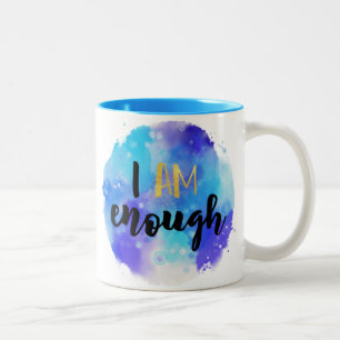 Tasse 2 Couleurs Je Suis Suffisamment Bleu Aquarelle Texte Spiritue