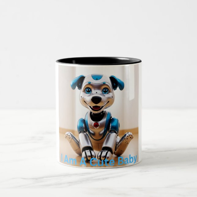Tasse 2 Couleurs Je Suis Un Bébé Mignonne Robot Dog (Centre)