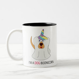 Tasse 2 Couleurs Je suis un chien Boonicorn mignon Ghost Unicorn