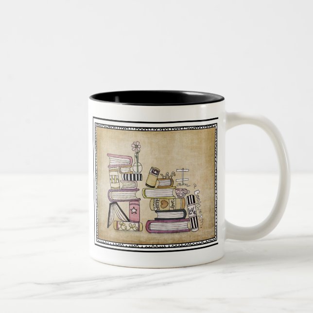 Tasse 2 Couleurs je suis un rat de bibliothèque (Droit)