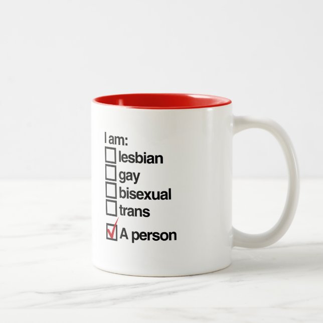 Tasse 2 Couleurs Je suis une personne LGBT (Droit)