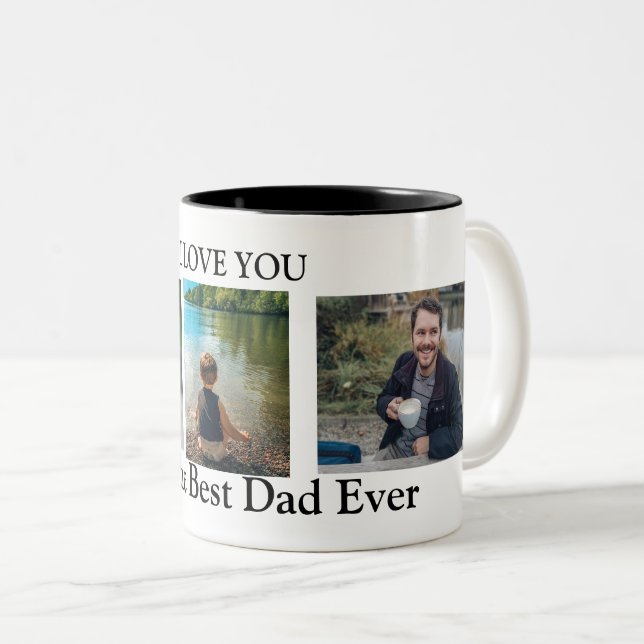 Tasse 2 Couleurs Je t'aime au meilleur papa jamais photo (Devant droit)