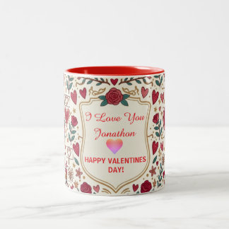 Tasse 2 Couleurs Je t'aime Cadeau rétro de la Saint-Valentin