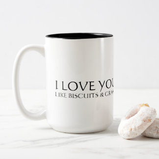 Tasse 2 Couleurs Je t'aime comme les biscuits et la sauce