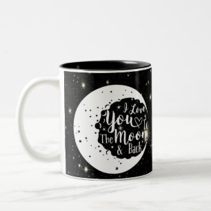 Tasse 2 Couleurs Je t'aime jusqu'à la lune et retour -