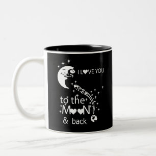 Tasse 2 Couleurs Je t'aime jusqu'à la lune et retour -