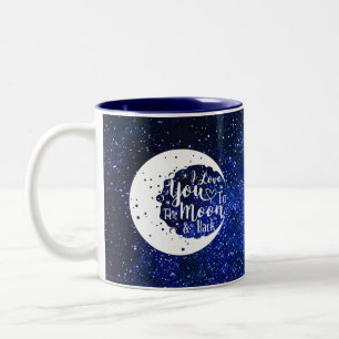 Tasse 2 Couleurs Je t'aime jusqu'à la lune et retour - Univers