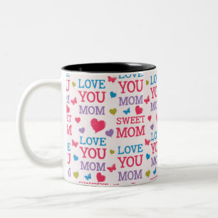 Tasse 2 Couleurs Je t'aime maman