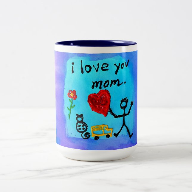 Tasse 2 Couleurs Je t'aime maman (Centre)
