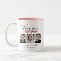 Je t'aime maman/autre 3 photo texte personnalisé