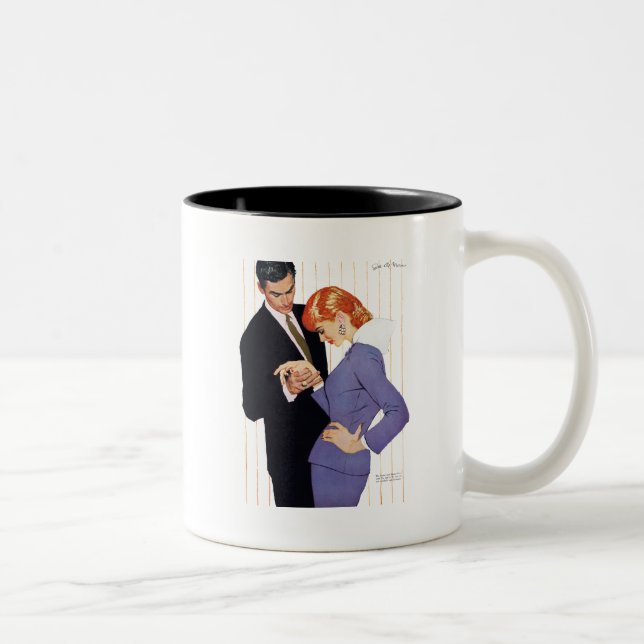 Tasse 2 Couleurs Je T'Aime, Maman Fille (Droit)