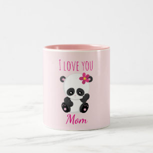 Tasse 2 Couleurs Je t'aime Maman Panda Passez Rose