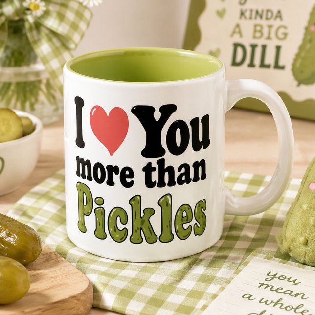 Tasse 2 Couleurs Je t'aime plus que les cornichons (Créateur téléchargé)