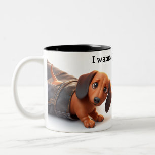 Tasse 2 Couleurs Je veux caresser ce chien