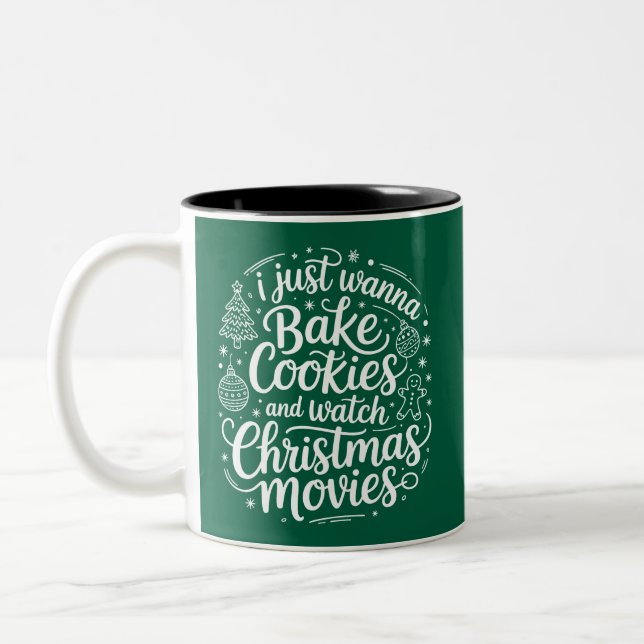 Tasse 2 Couleurs Je Veux Juste Cuire Des Cookies Regarder Les Films (Gauche)