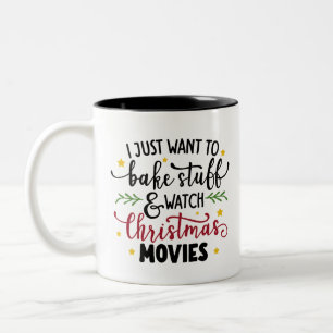 Tasse 2 Couleurs Je Veux Simplement Faire Des Gâteaux Et Voir Noë