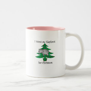 Tasse 2 Couleurs Je veux un éléphant pour Noël