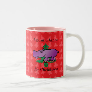 Tasse 2 Couleurs Je veux un hippopotame pour les arbres de Noël