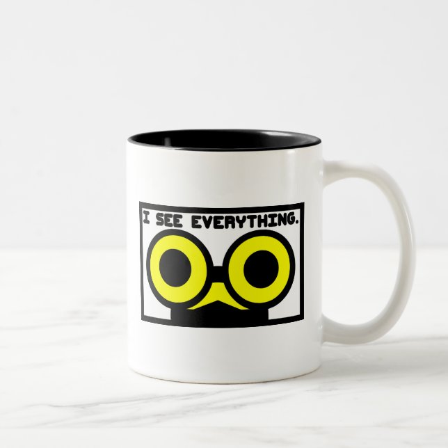 Tasse 2 Couleurs Je vois tout (Droit)
