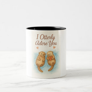Tasse 2 Couleurs Je vous adore complètement – Douce aquarelle d'amo