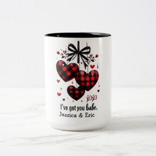 Tasse 2 Couleurs Je vous ai Babe Hearts avec des noms Valentines Da