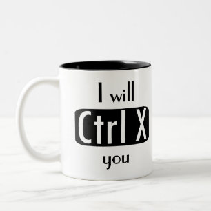 Tasse 2 Couleurs Je vous couperai geek drôle d'ordinateur de CTRL X