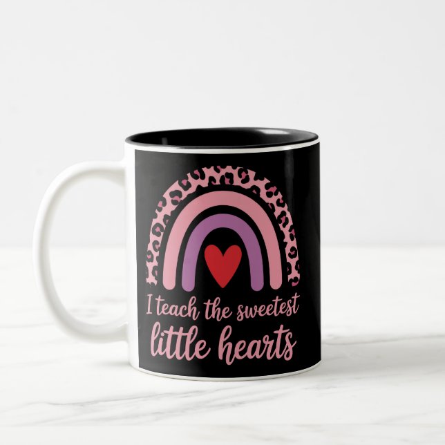 Tasse 2 Couleurs J'enseigne aux cœurs les plus doux Professeur Arc- (Gauche)