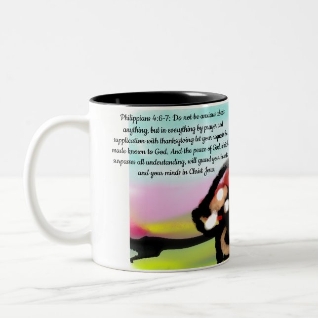 Tasse 2 Couleurs jésus a souci (Gauche)