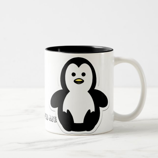 Tasse 2 Couleurs Jésus aime le -Pingouin (Droit)