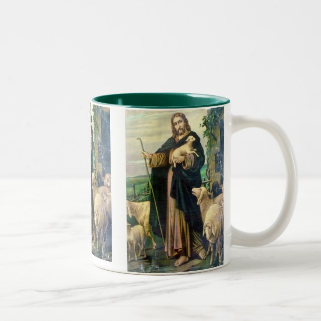 TASSE 2 COULEURS JÉSUS-CHRIST LE BON BERGER (Droit)