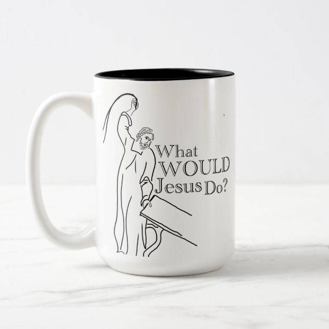 Tasse 2 Couleurs Jésus devient fou (Gauche)