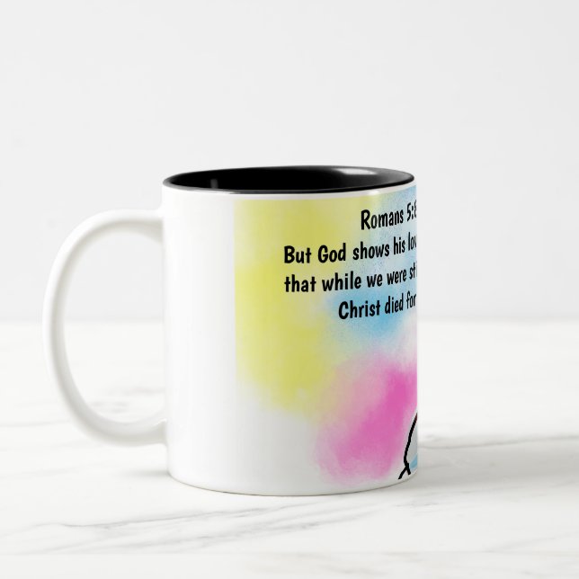 Tasse 2 Couleurs Jésus est ici  (Gauche)
