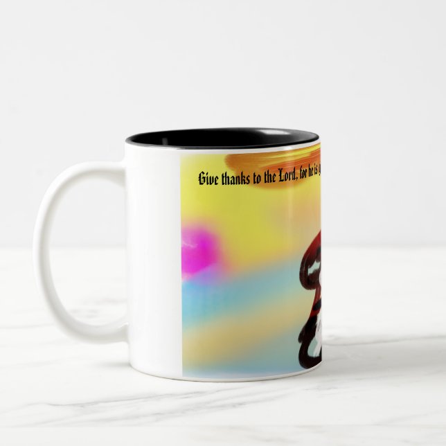 Tasse 2 Couleurs Jésus est ici (Gauche)