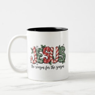 Tasse 2 Couleurs Jésus est la raison de la saison de Noël Foi chrét