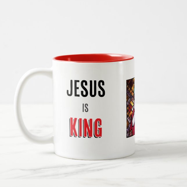 Tasse 2 Couleurs Jésus est roi (Gauche)
