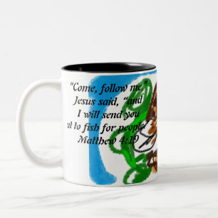 Tasse 2 Couleurs jésus ici