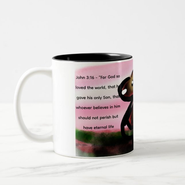 Tasse 2 Couleurs jésus ici appelle  (Gauche)