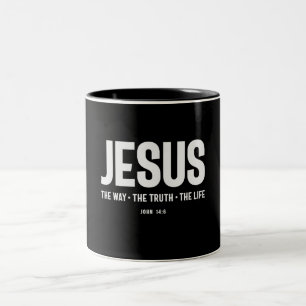 Tasse 2 Couleurs Jésus La Voie La Vérité Jean 14:6 Citation chrétie