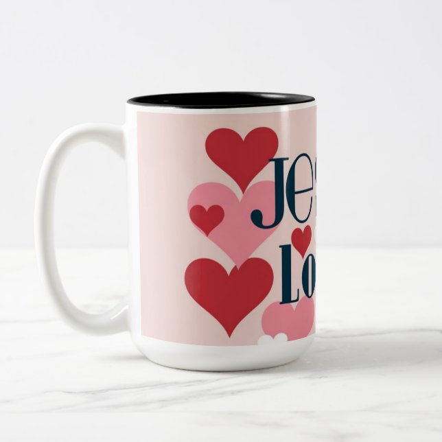 Tasse 2 Couleurs Jésus m'aime (Gauche)