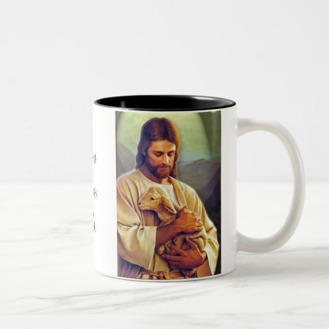 Tasse 2 Couleurs Jésus M'aime 4 (Droit)