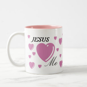 Tasse 2 Couleurs JÉSUS m'aime - rose