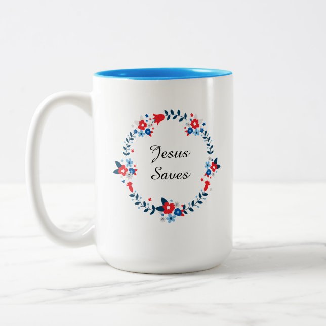 Tasse 2 Couleurs Jésus Sauve (Gauche)