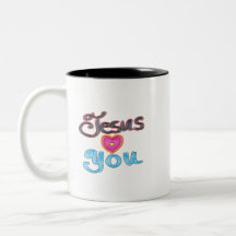 Jésus t'aime avec un cœur rose