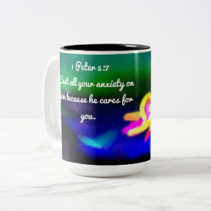 Tasse 2 Couleurs jésus veut qu'on laisse aller