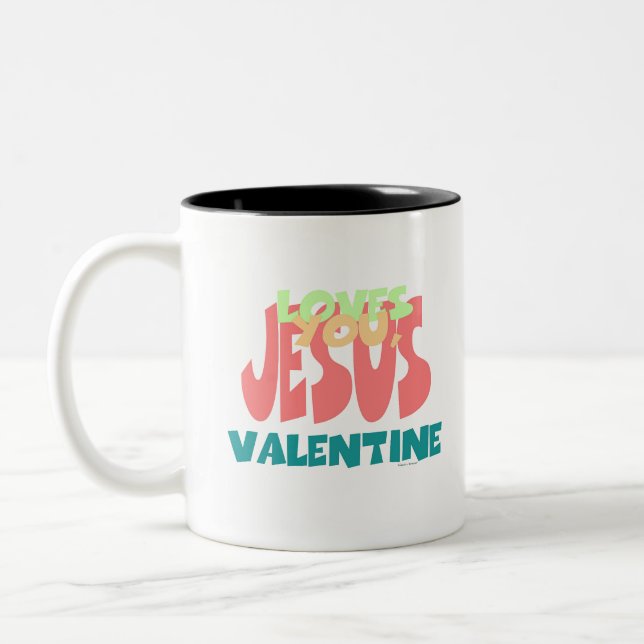 TASSE 2 COULEURS JÉSUS VOUS AIME, VALENTINE (Gauche)