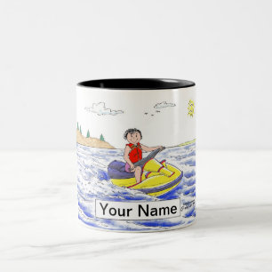 Tasse 2 Couleurs Jet Ski - Dessin Femme