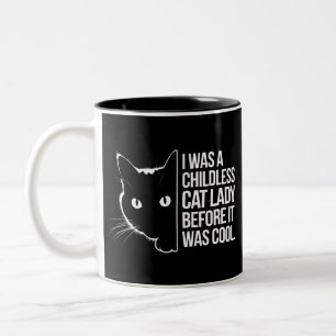 Tasse 2 Couleurs J'Étais une dame de chat sans enfant avant qu'il n