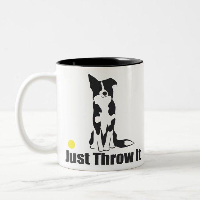 Tasse 2 Couleurs Jetez-juste le chien de | border collie (Gauche)